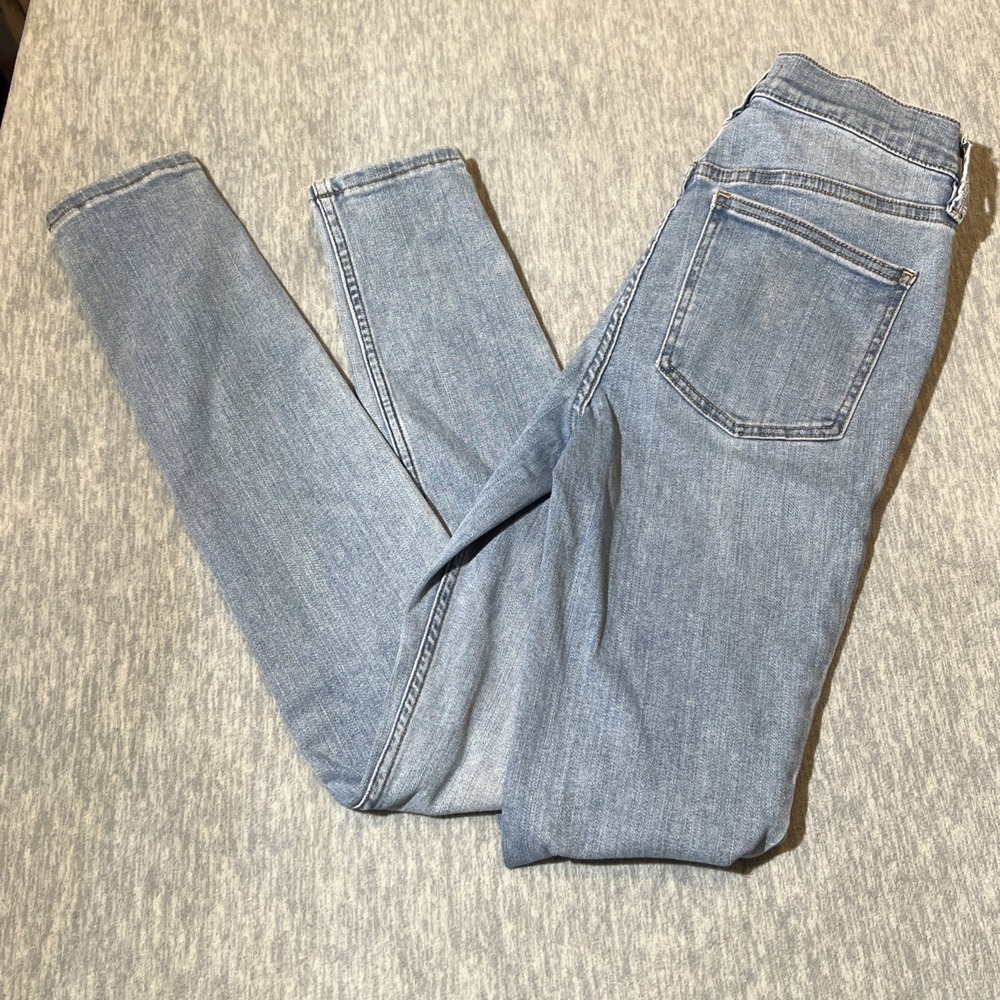 Free People Skinny Jeans Women Sz‎ 27 Light Blue Wash Stretch Boho Festival EUC - Picture 6 of 9